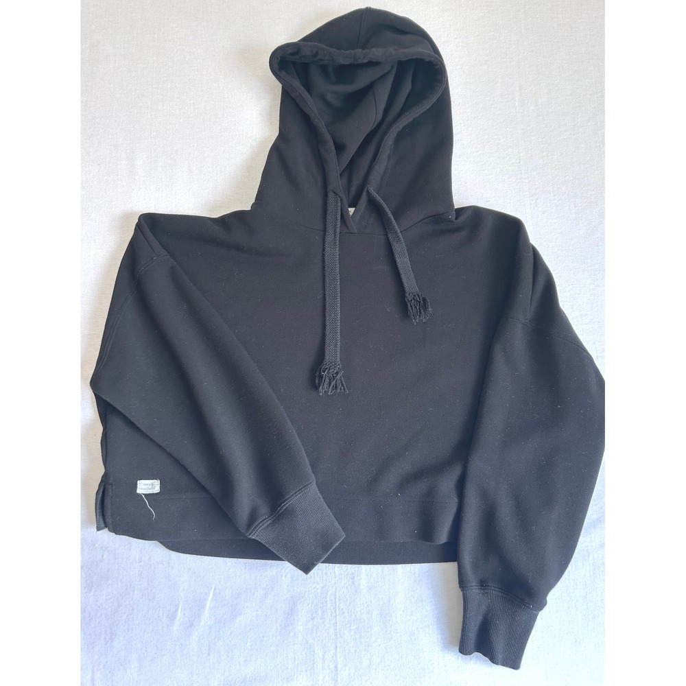 Simply Southern Comfy Black Athleisure Cropped Hoodie SZ S